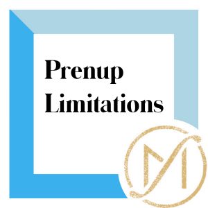blue border with "prenup limitations" in black and the gold freed marcroft family law logo in the lower right hand corner